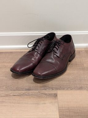 J Murphy Johnston & Murphy Men's Cap Toe Oxford Dress Shoes Burgundy Leather 14M